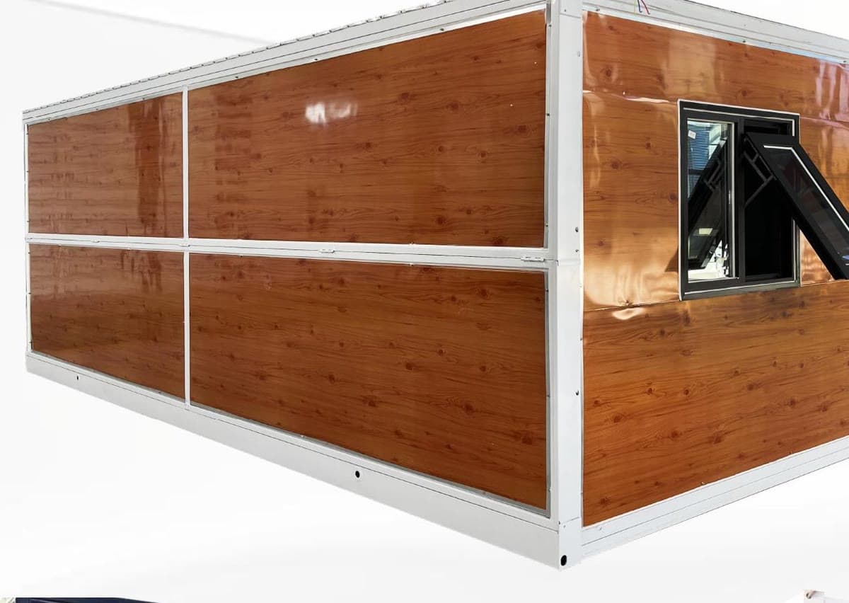 Folding Container House, Wood-Clad